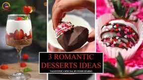 Anniversary / Valentines day special Desserts | 3 Easy Romantic Dessert ideas | 5 min Party desserts