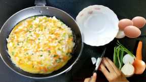 Fried Egg With Onion Recipe - Simple Omelette with Onion | Fried Egg King