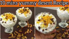 Dessert Recipe|No need to cook and bake just ready in 15 mins |creamy crunch easy dessert Recipe