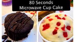 🧁80 seconds Cup Cakes 🥰| Sponge Cake | Chocolate Cake #egglesscake  #microwavecake #instantcake