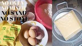 BAKING CAKE WITH NO OVEN|NO MIXER:HOW TO MIX  CAKE WITH HAND