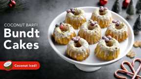 Coconut Barfi Bundt Cakes | Tasty Christmas Coconut Cake Recipe | Indian Fusion Holiday Dessert