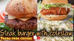 Steak burger | Chicken burger Recipe |