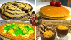 4 DESSERTS Recipes | Marble cake, Pancake , Banana Custard Trifle & Chocolate Pudding