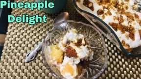 Pineapple Crush Delight| No Bake Pineapple Brittle Dessert| Quick Dessert Recipe