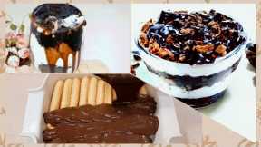 3 easy and quick desserts recipes || chocolate desserts || chocolate and cream desserts