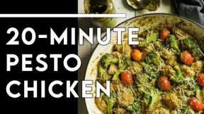 THE EASIEST 20-MINUTE KETO DINNER EVER - One-pot Pesto Chicken Skillet - CHEF MICHAEL