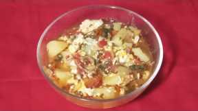 Scrambled Egg Potato Fenugreek Leaf Bowl/Dinner Recipes/Potato Recipes/Egg Recipe/Pilaf Recipes 1529