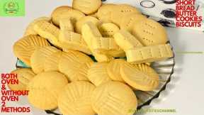 SIMPLE BISCUITS RECIPE - 3 INGREDIENTS (2 STYLES)/ NO OVEN & WITH OVEN BAKED HOMEMADE BUTTER COOKIES
