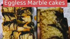 Eggless Marble cakes recipe in Microwave / Easy way to cook Eggless Marble cakes in Microwave oven