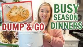 QUICK AND EASY CROCKPOT RECIPES FOR THIS BUSY SEASON | DUMP AND GO DINNER IDEAS | EASY COOKING