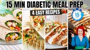 4 EASY, Low Carb Diabetic Meal Prep Recipes Ready in UNDER 15 Minutes | Diabetic Lunch Ideas