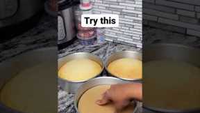 Whenever your cake doesn't bake flat try this out.