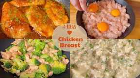 The Best Chicken Breast You'll Ever Make! Simple, cheap and very juicy! 4 Quick Dinner Recipes!