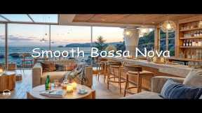 Smooth Bossa Nova Jazz Music & Calming Ocean Waves at Seaside Coffee Shop Ambience for Happy Moods