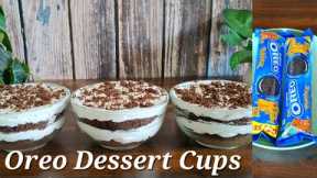 No-Bake Oreo Dessert Cups with only 2 Ingredients | Oreo Biscuit Dessert Recipe | Oreo Dessert