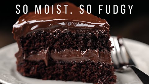 Moist & Fudgy Chocolate Cake with Everyday Ingredients