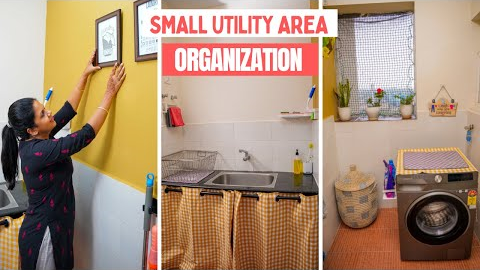 Small Utility Area Organization | Small Laundry and Utensils Washing Area Makeover