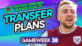 MY FPL GW38 TRANSFER PLANS ♻️ Its the Final Gameweek 🎵 🎶 | Fantasy Premier League Tips 2024/25
