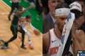 Jalen Brunson hits Jaylen Brown in