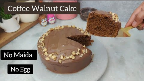 Coffee Walnut Cake in Microwave Convection | Moist & Fluffy Without Oven