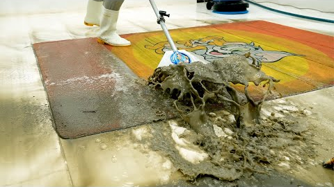 Tom and Jerry Rug Found Under Layers of Mud - You Won’t Believe the Result! - Carpet Cleaning ASMR