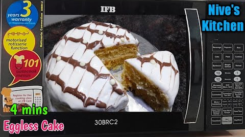 4 mins Eggless Sponge cake in oven | Ifb30brc2 cake | how to bake cake in ifb oven