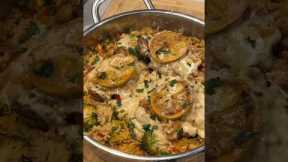 One Pan Chicken & Rice Dinner😋 #recipe #food #explorepage #shorts #cooking