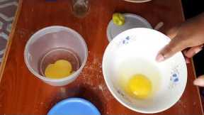 How to bake a cake (Rubbing-in Method)// using jiko and soil as an improvised oven.