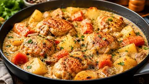 This Creamy Chicken Recipe Is So Delicious, My Family Asks for It Every Week! 😍🍗