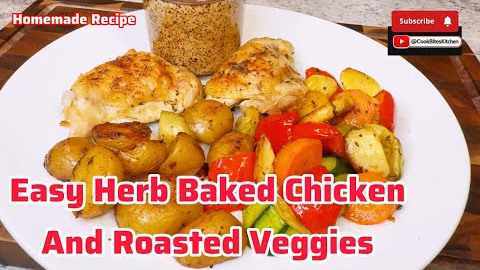 Simple Oven-Baked Chicken and Vegetables Recipe | Healthy One-Pan Chicken & Veggies in the Oven 🍗