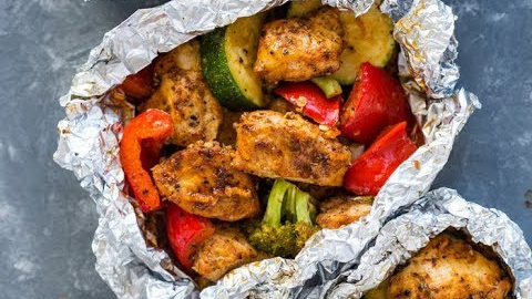 Foil Pack Cajun Chicken and Veggies