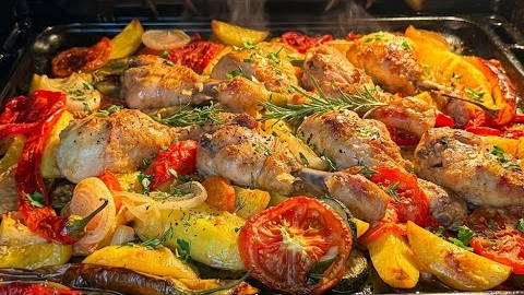 The BEST Oven-Baked Chicken & Vegetables! Easy Dinner Recipe 🍗🔥