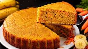 Healthy Carrot Banana Cake | Whole Wheat & No White Sugar! 🥕🍌