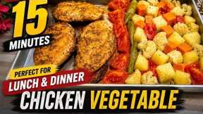 Easy Oven Baked Chicken & Vegetables | 15-Minute Healthy Lunch & Dinner Recipe